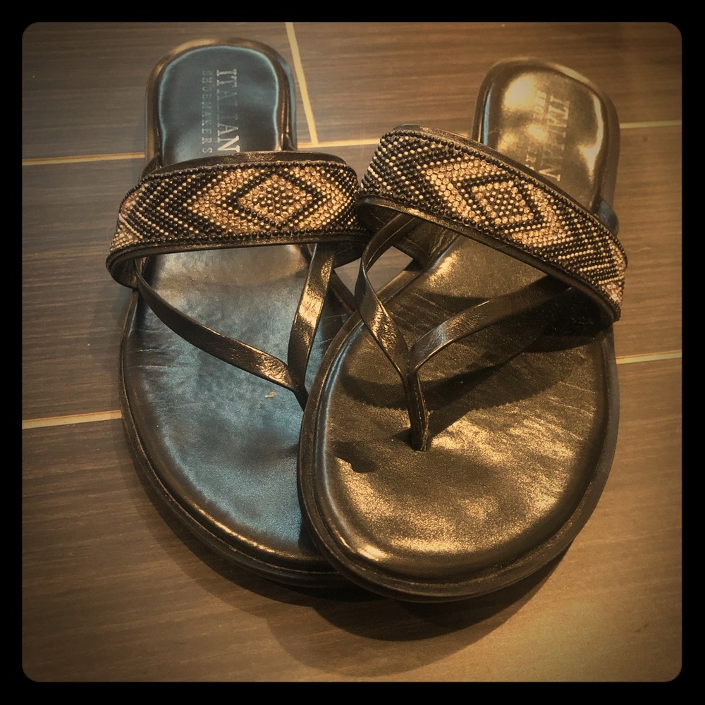 Black Beaded Sandal